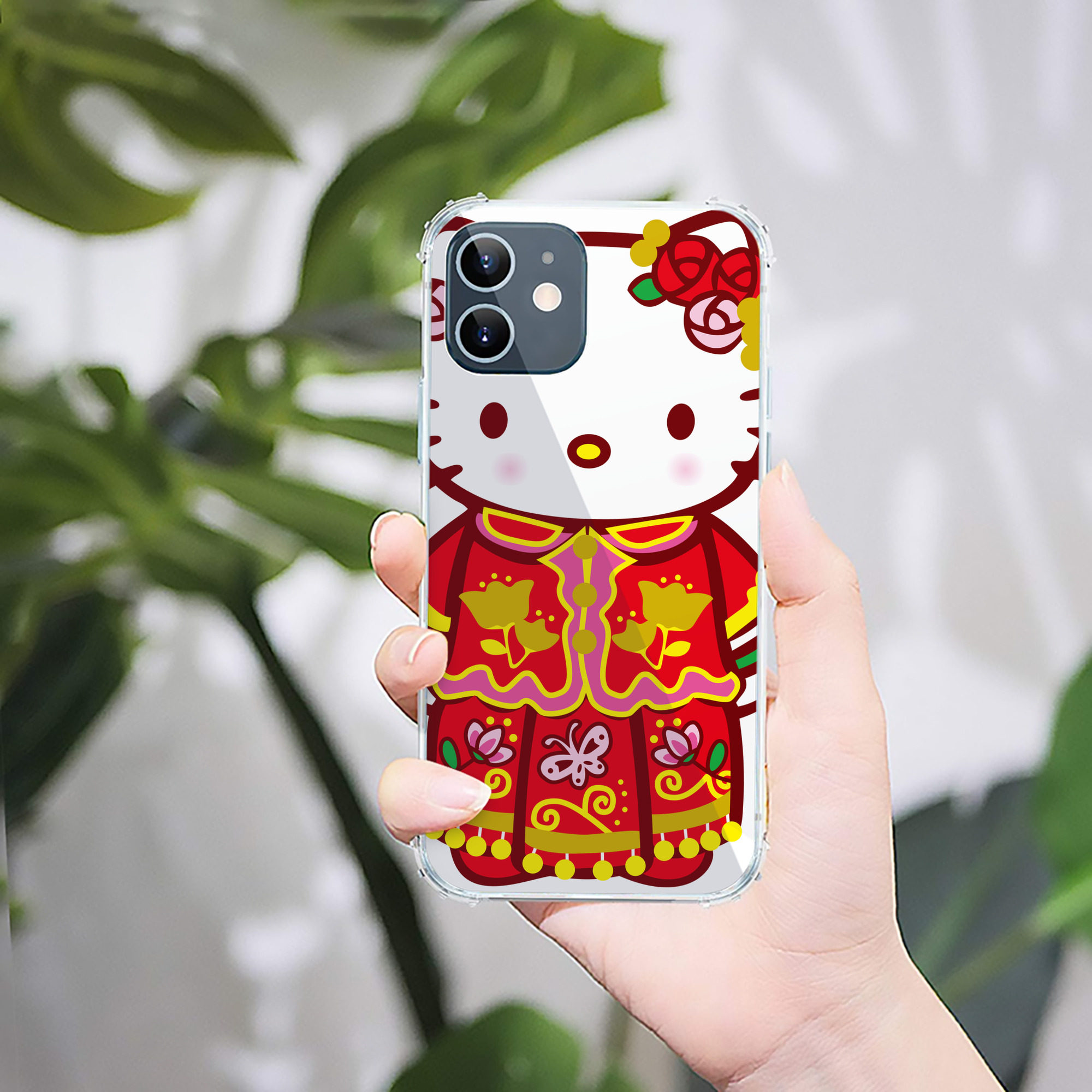 （画像用） Hello Kitty ハローキティ 【iPhone 12シリーズ対応】透明スマホケース（クリアソフトケース）